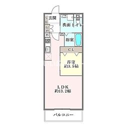 ラ・テール 4階1LDKの間取り