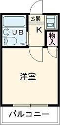 ユトリロ末広通 203 2階1Kの間取り