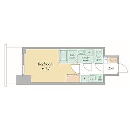 Osaka Metro谷町線 天満橋駅 徒歩1分の賃貸マンション 3階1Kの間取り