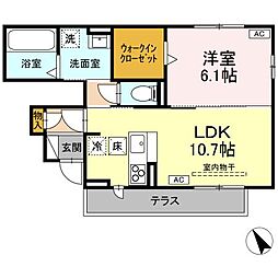 Clivia（クリビア） 1階1LDKの間取り