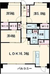 LIBTH菊陽 3階3LDKの間取り