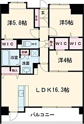 LIBTH菊陽 4階3LDKの間取り