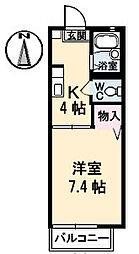 フォーレストヒルズ　Ａ棟 1階1Kの間取り