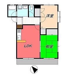 ＳＹコート 2階2LDKの間取り