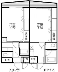 ベルセゾン（北側） 4階1Kの間取り