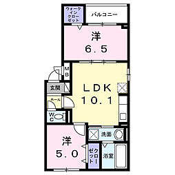 フローラ・ノヴァ 2階2LDKの間取り