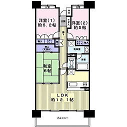 パラッシオ小田原弐番館 14階3LDKの間取り