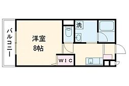 カサグランデ県立大学 3階1Kの間取り