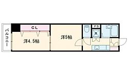 ハウズ・ラフォーレ 6階2Kの間取り