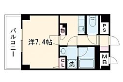 ラ・エスパシオ水前寺駅前ビル 1Kの間取図画像