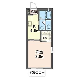 東武伊勢崎線 太田駅 4kmの賃貸アパート 1階1Kの間取り