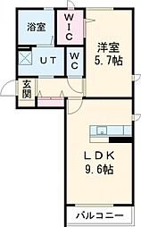 セジュール垂水ウエスト 1LDKの間取図画像