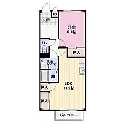 サープラス桜 1LDKの間取図画像