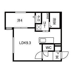 La・isola月寒(ライゾラツキサム) 4階1LDKの間取り