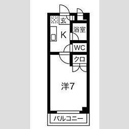 エクセレンス浄水 1Kの間取図画像