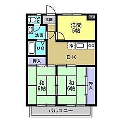 ヴィラヴィスタ 2階3DKの間取り