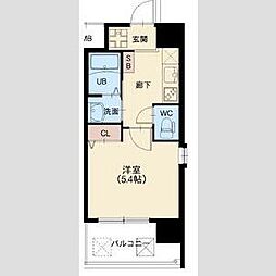 スプランディッド元町山手 6階1Kの間取り