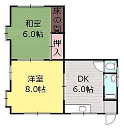 大成ビル 4階2DKの間取り