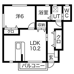セレニターナA 1LDKの間取図画像