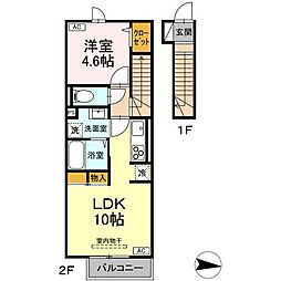 rekora 2階1LDKの間取り
