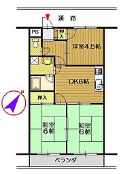 マンションＯＭＩ 4階3DKの間取り