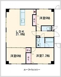 JR豊肥本線 武蔵塚駅 徒歩22分の賃貸マンション 5階3LDKの間取り