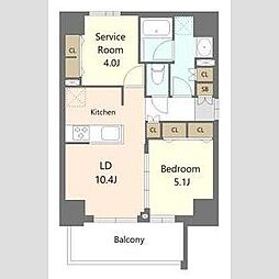 S-RESIDENCE板橋大山brim 10階1SLDKの間取り