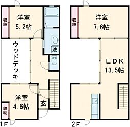 熊本電気鉄道 熊本高専前駅 徒歩17分の賃貸アパート 1階3LDKの間取り
