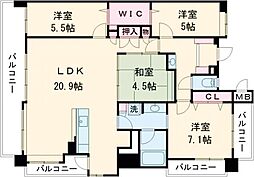 JR豊肥本線 肥後大津駅 徒歩2分の賃貸マンション 11階4LDKの間取り