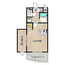 リーガルエクセレント 4階1LDKの間取り