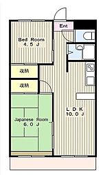 アルクヒルズ 3階2LDKの間取り