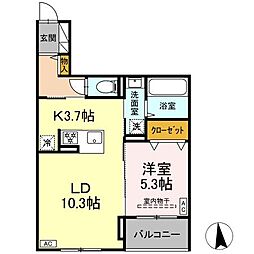 CLASSEUM仙台小田原　D棟 307 3階1LDKの間取り