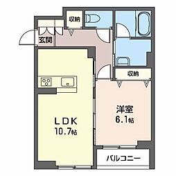 ｄｕｃｃｏ　VII 1階1LDKの間取り