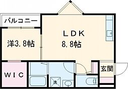 JR豊肥本線 肥後大津駅 徒歩28分の賃貸アパート 2階1LDKの間取り