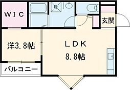 JR豊肥本線 肥後大津駅 徒歩28分の賃貸アパート 1階1LDKの間取り