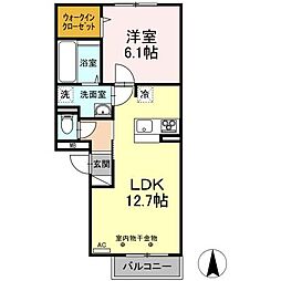 クレア・ド・ルーン 1LDKの間取図画像