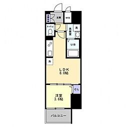 S-RESIDENCE中新町avelis 6階1LDKの間取り