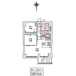 スプランディッド上本町WESTII 1SLDKの間取図画像