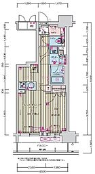 プレサンス名駅南ブリエ 13階1LDKの間取り
