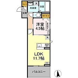 フィオレンテ　長町南 2階1LDKの間取り