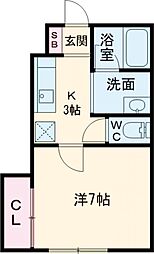 Lieto吉尾　D 1階1Kの間取り