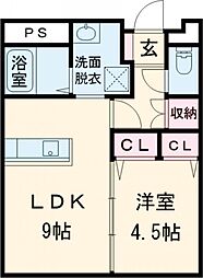 リアライズ人吉 4階1LDKの間取り