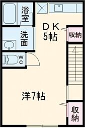 Lieto吉尾　D 2階1Kの間取り