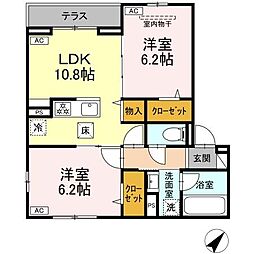 ＳＫＤ一之江　（廃止） 1階2LDKの間取り