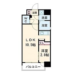 グランフェリーチェ・ナイン 1LDKの間取図画像
