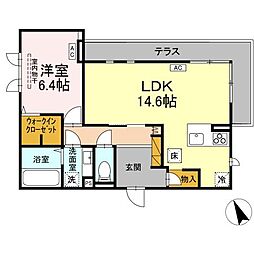 つくばエクスプレス 万博記念公園駅 徒歩24分の賃貸アパート 1階1LDKの間取り