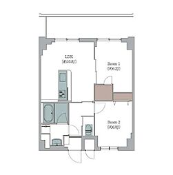 Ｌ’Ｆｏｒｉａ瑞江 5階2LDKの間取り
