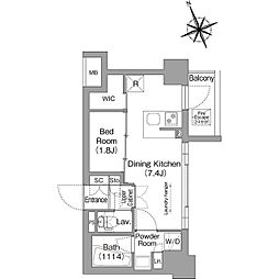 コンフォリア東葛西 6階1DKの間取り