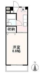 プレアール仏生山I・II 4階1Kの間取り