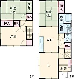 牛野谷町3丁目4ＤＫ 1階4DKの間取り